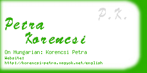 petra korencsi business card